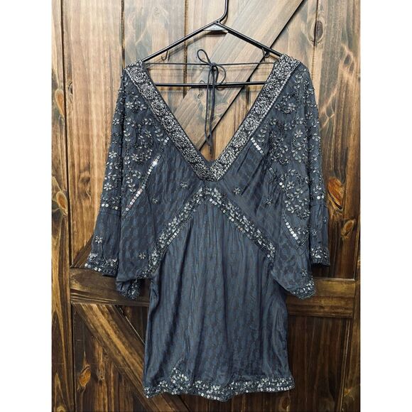 Free People Eternal Sunshine Tunic Boho Dress Sz S Oversized - Picture 4 of 8
